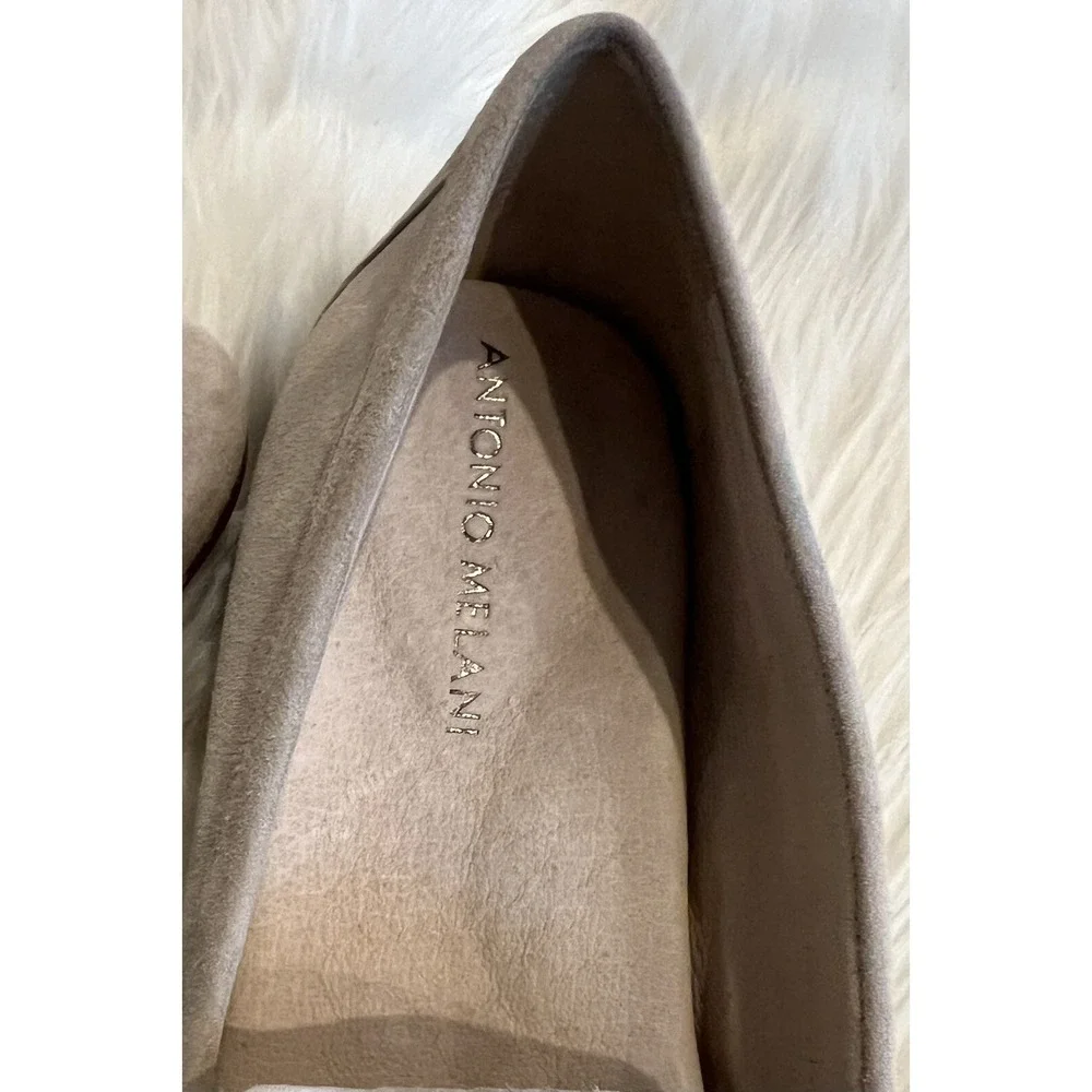 Antonio‎ Melani Taupe Suede Loafers Women's 8.5 Slip On Comfort Shoes Flat